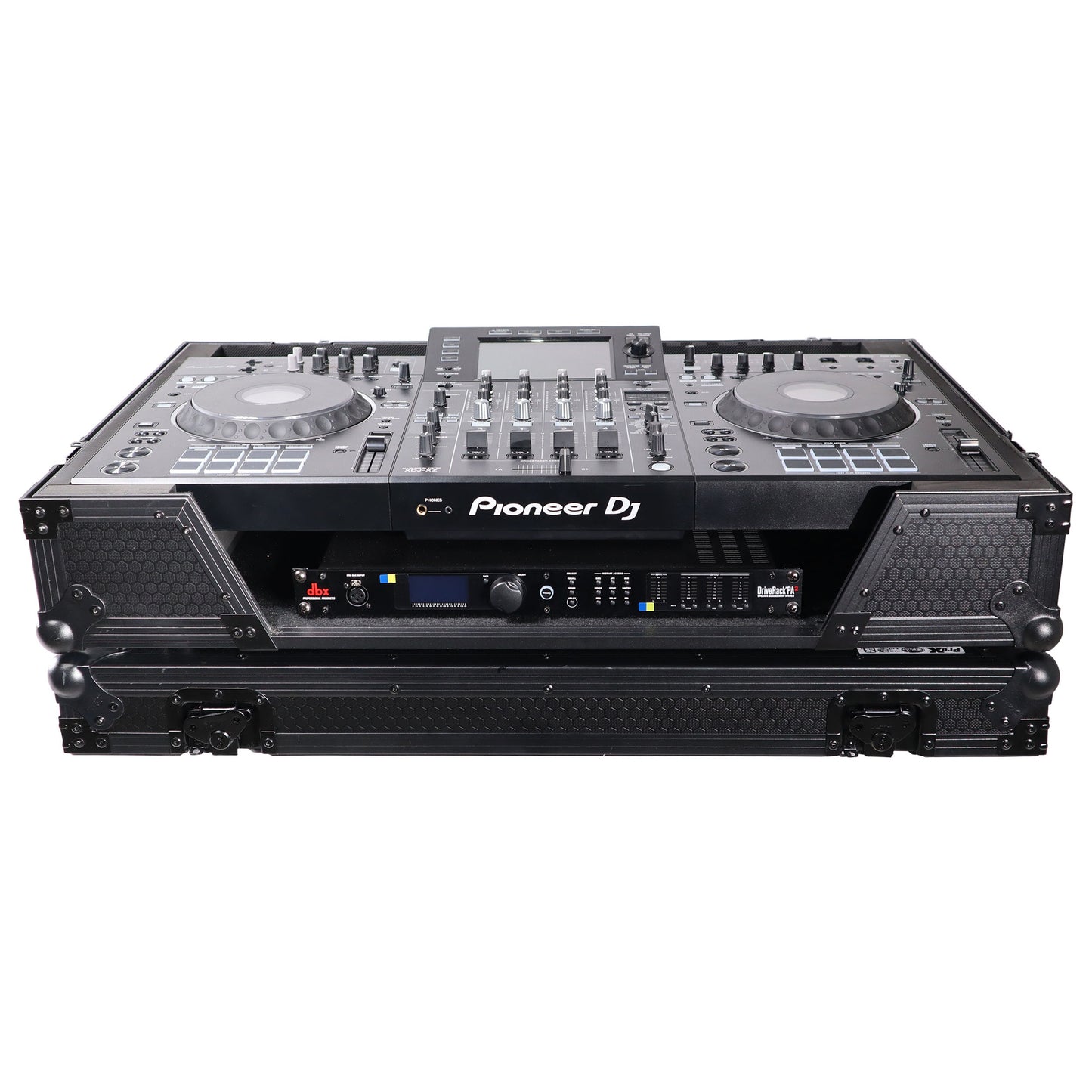 ProX ATA Flight Case For Pioneer XDJ-XZ DJ Controller with 1U Rack Space and Wheels | Black/Black | Without Laptop Shelf