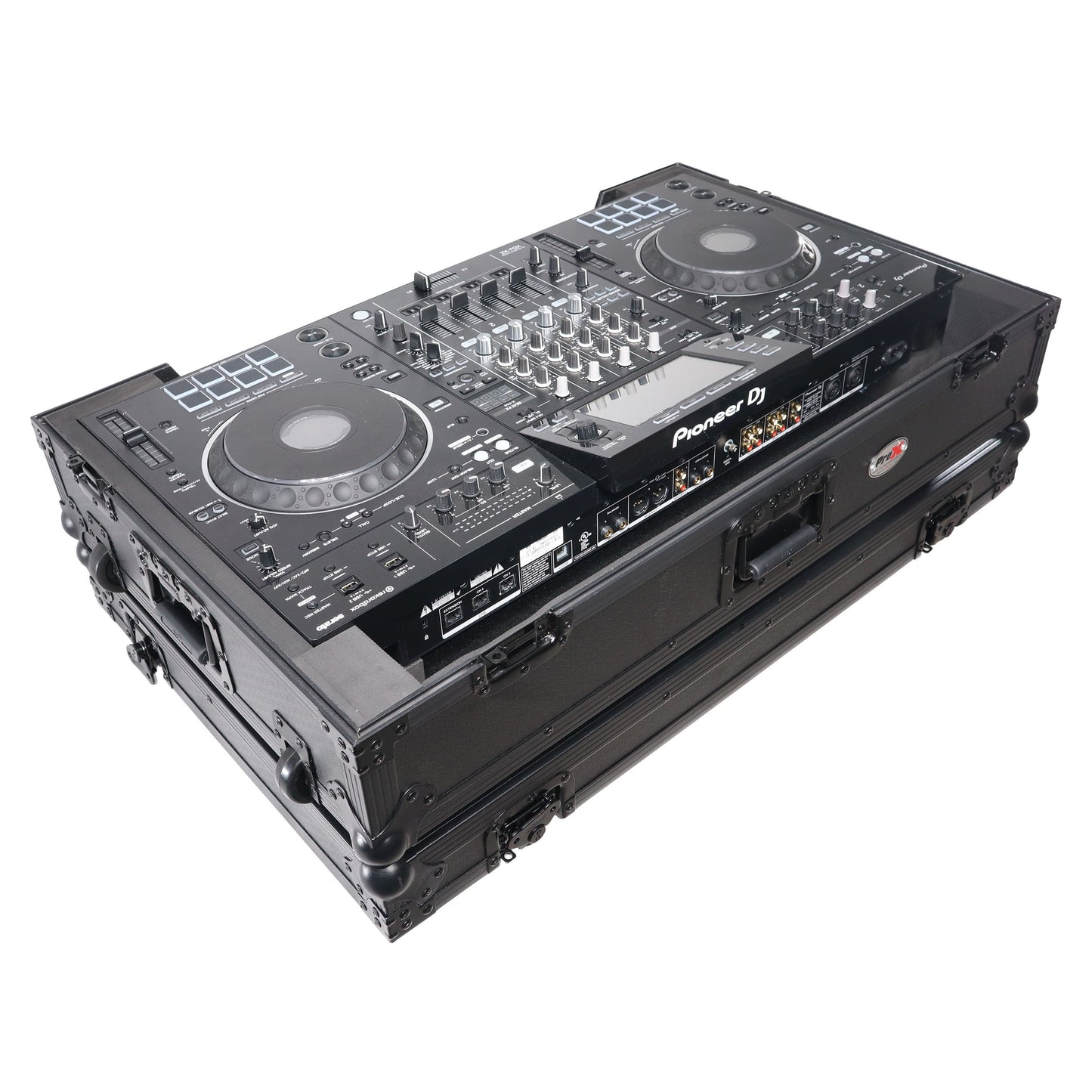 ProX ATA Flight Case For Pioneer XDJ-XZ DJ Controller with 1U Rack Space and Wheels | Black/Black | Without Laptop Shelf