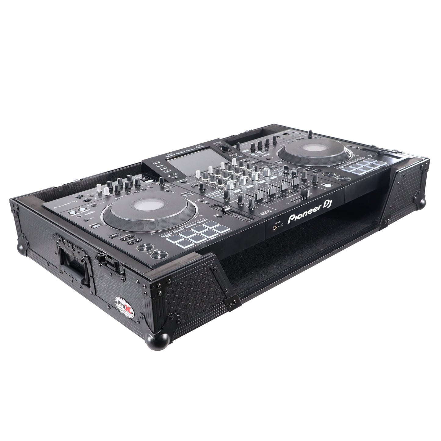 ProX ATA Flight Case For Pioneer XDJ-XZ DJ Controller with 1U Rack Space and Wheels | Black/Black | Without Laptop Shelf
