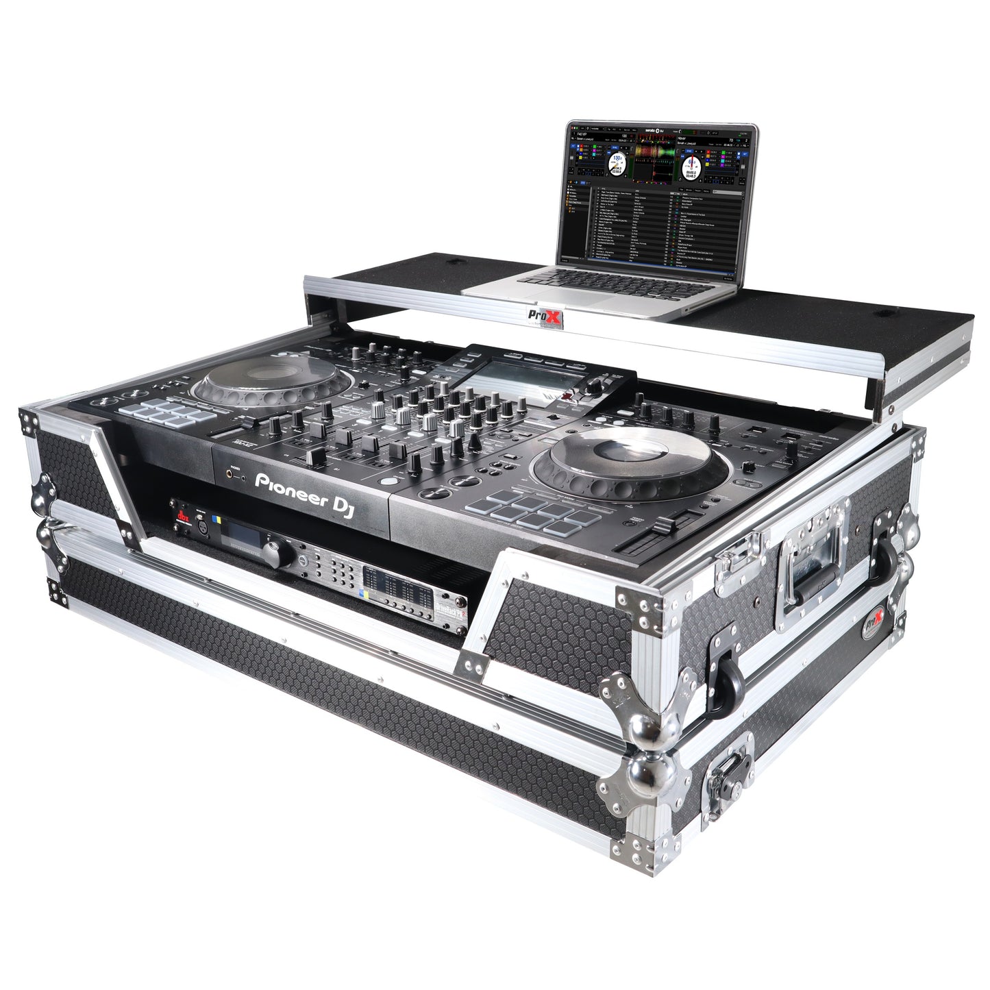 76366_ProX-ATA-Flight-Case-For-Pioneer-XDJ-XZ-DJ-Controller-with-1U-Rack-Space-and-Wheels-_-Silver_Black-_-With-Laptop-Shelf_ALT01sqr
