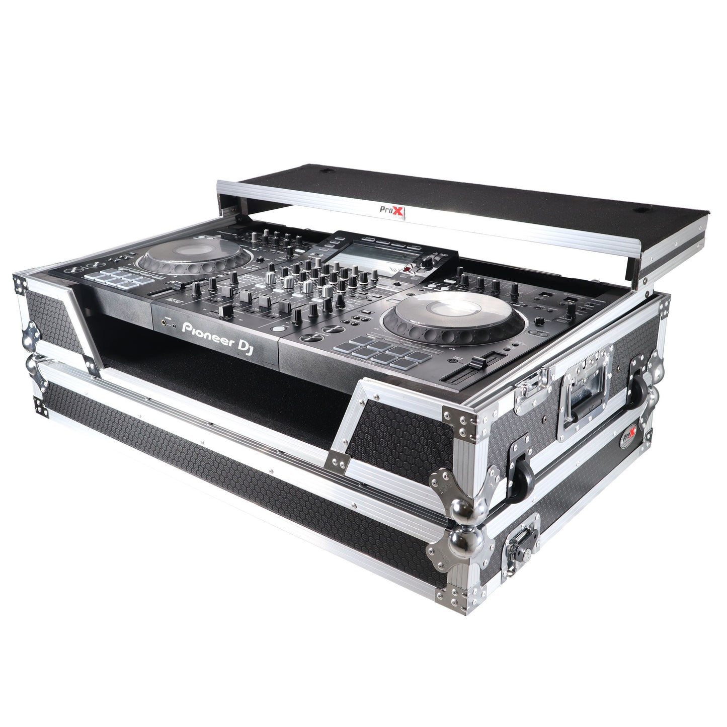 76366_ProX-ATA-Flight-Case-For-Pioneer-XDJ-XZ-DJ-Controller-with-1U-Rack-Space-and-Wheels-_-Silver_Black-_-With-Laptop-Shelf_ALT05sqr