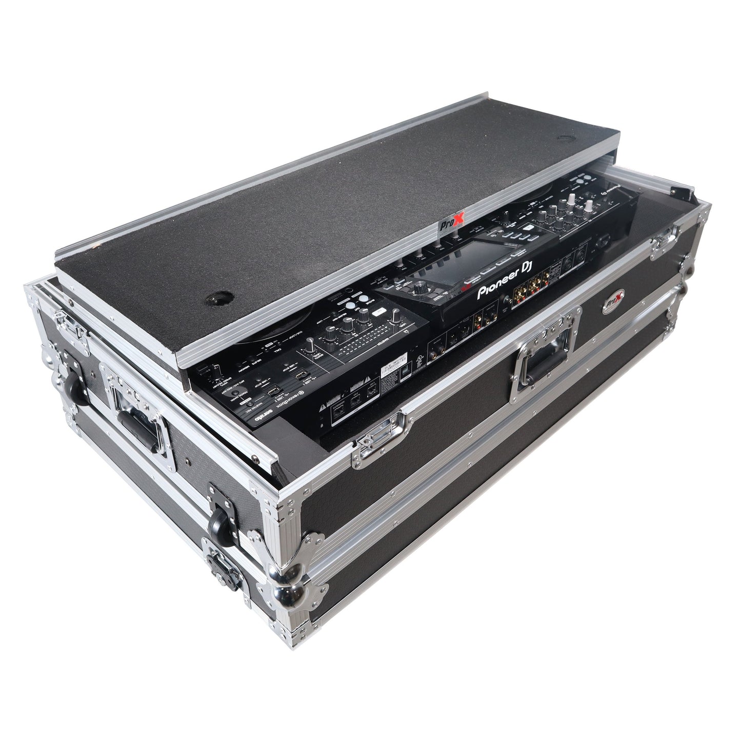 76366_ProX-ATA-Flight-Case-For-Pioneer-XDJ-XZ-DJ-Controller-with-1U-Rack-Space-and-Wheels-_-Silver_Black-_-With-Laptop-Shelf_ALT06sqr