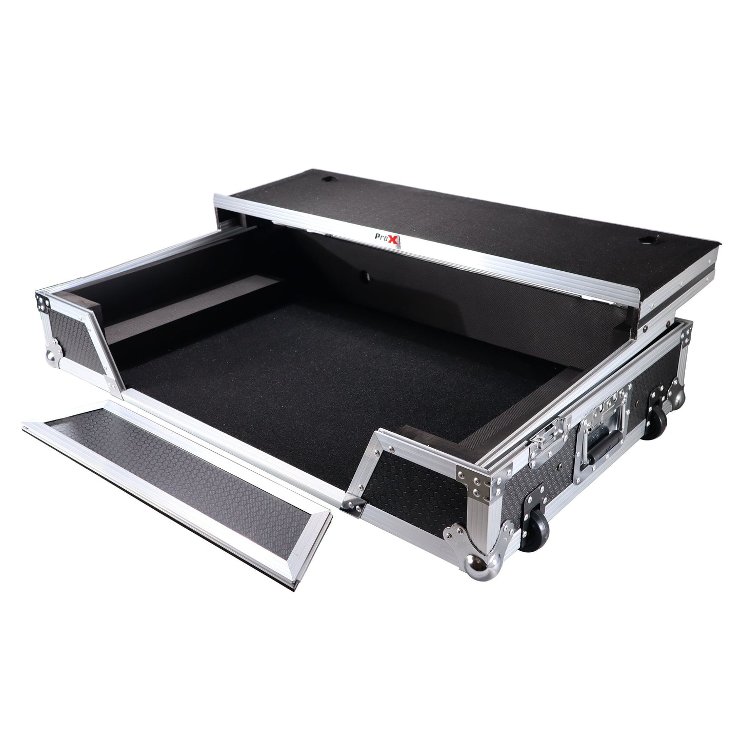 76366_ProX-ATA-Flight-Case-For-Pioneer-XDJ-XZ-DJ-Controller-with-1U-Rack-Space-and-Wheels-_-Silver_Black-_-With-Laptop-Shelf_ALT11sqr