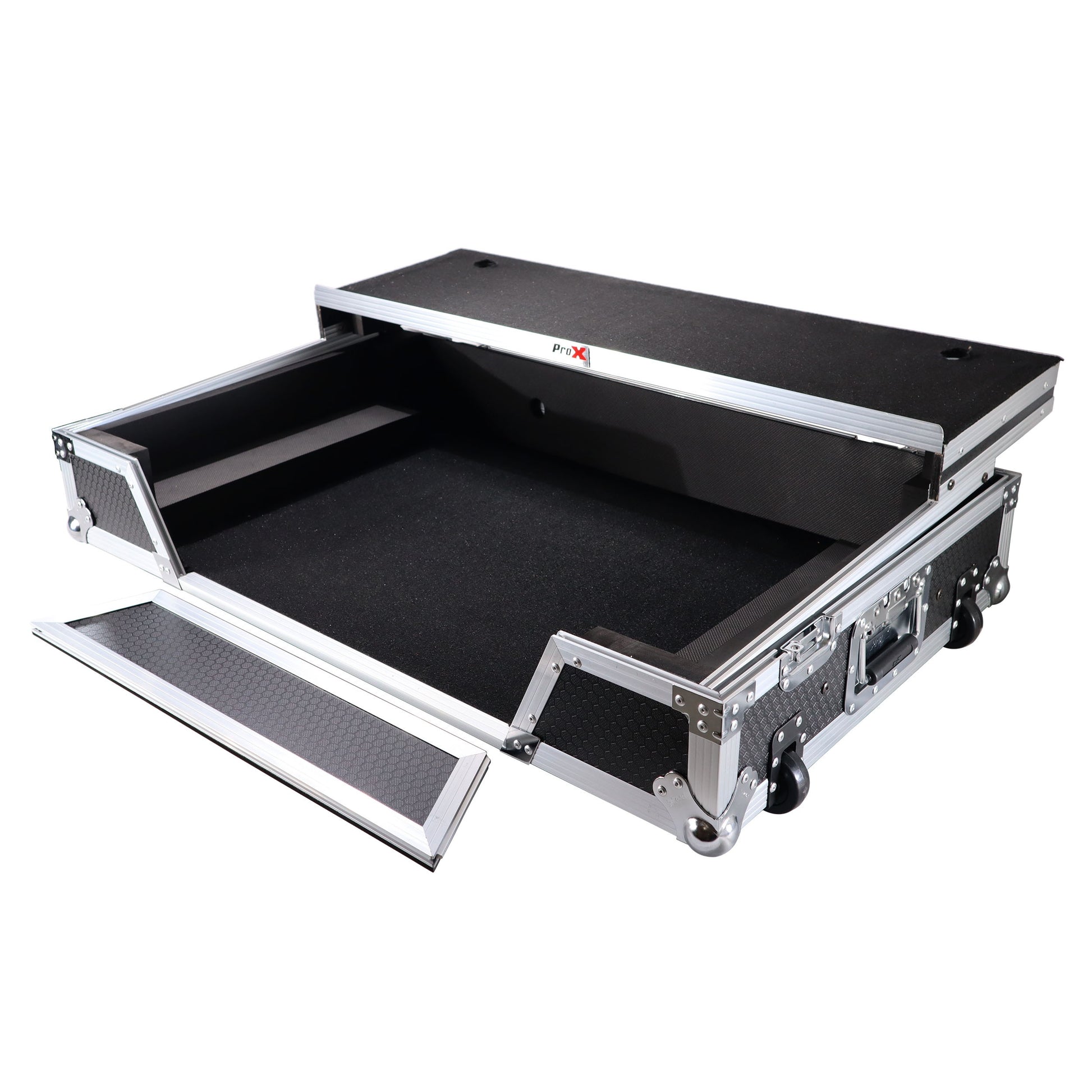 76366_ProX-ATA-Flight-Case-For-Pioneer-XDJ-XZ-DJ-Controller-with-1U-Rack-Space-and-Wheels-_-Silver_Black-_-With-Laptop-Shelf_ALT11sqr