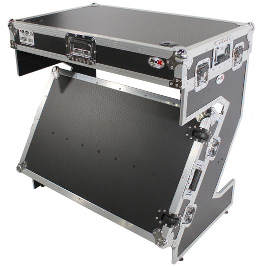 ProX XS-ZTABLEJR Folding DJ Workstation Flight Case With Wheels
