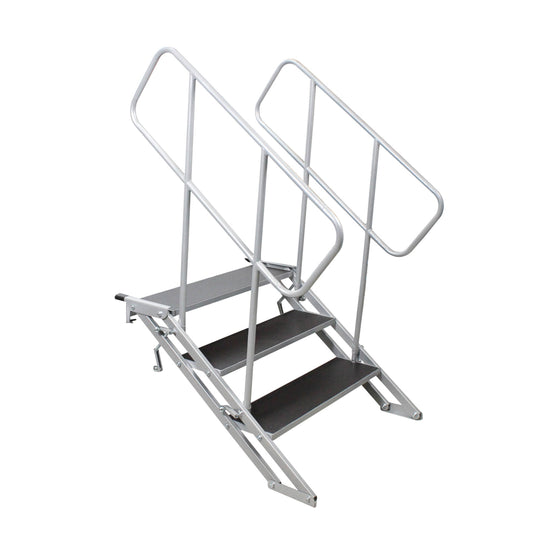 ProX StageQ Adjustable Stage Steps with Rail Heavy Duty Foldable | 3 Step