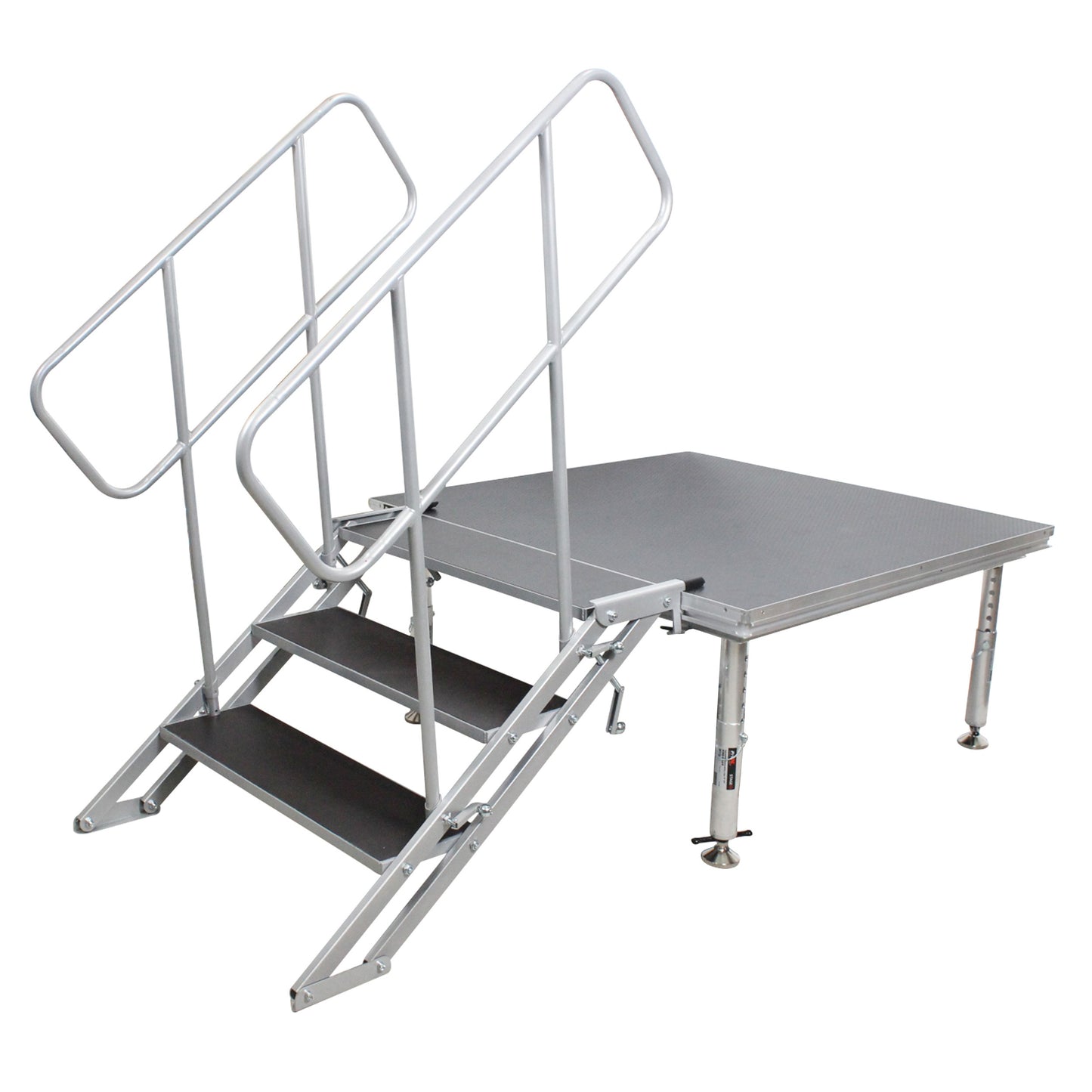 ProX StageQ Adjustable Stage Steps with Rail Heavy Duty Foldable | 3 Step