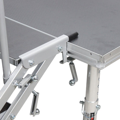 ProX StageQ Adjustable Stage Steps with Rail Heavy Duty Foldable | 3 Step
