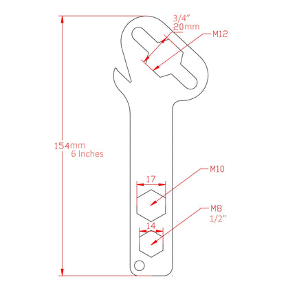 ProX XT-CLWRENCH Multi-Function Stage and Rigging Tool in Red