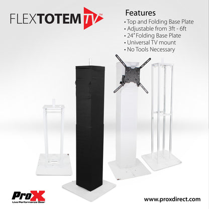ProX XT-FLEXTOTEMTV Flex Totem Height Adjustable TV Display Stand