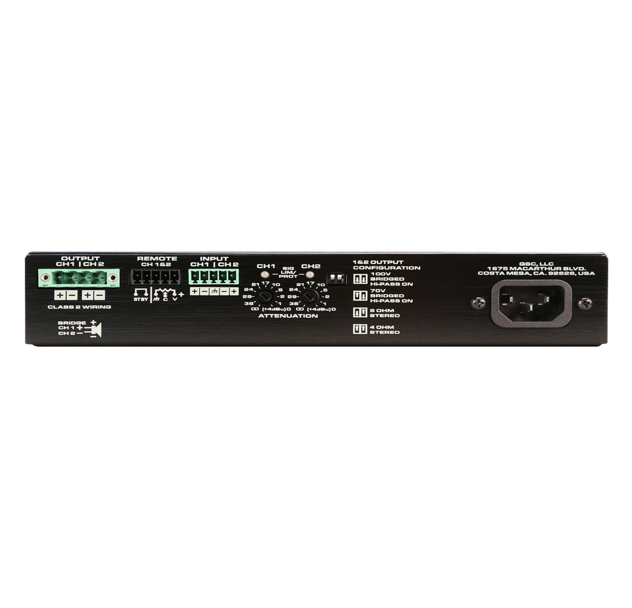 QSC SPA2-200 2-Channel 200W Power Amplifier – SoundPro
