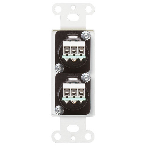 RDL DB-XLR2F Dual XLR 3-pin Female Jacks on Decora Wall Plate back
