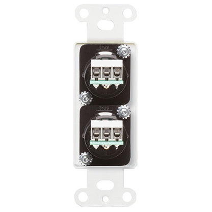 RDL DB-XLR2F Dual XLR 3-pin Female Jacks on Decora Wall Plate back
