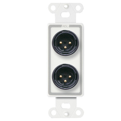 RDL DB-XLR2M Dual XLR 3-pin Male Jack on Decora Wall Plate