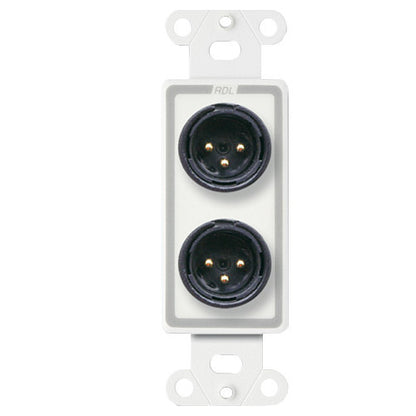 RDL DB-XLR2M Dual XLR 3-pin Male Jack on Decora Wall Plate
