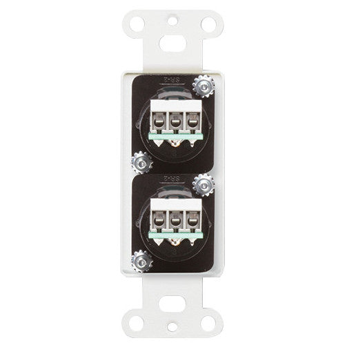 RDL DB-XLR2M Dual XLR 3-pin Male Jack on Decora Wall Plate back