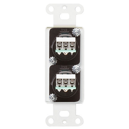 RDL DB-XLR2M Dual XLR 3-pin Male Jack on Decora Wall Plate back