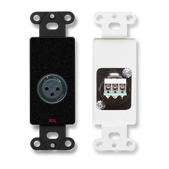 RDL DB-XLR3F XLR 3-pin Female Jack on Decora Wall Plate