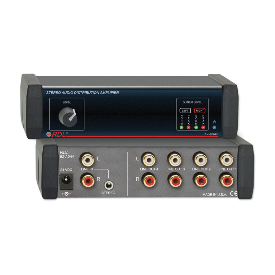 RDL EZ-ADA4 Stereo Audio Distribution Amplifier - 1X4