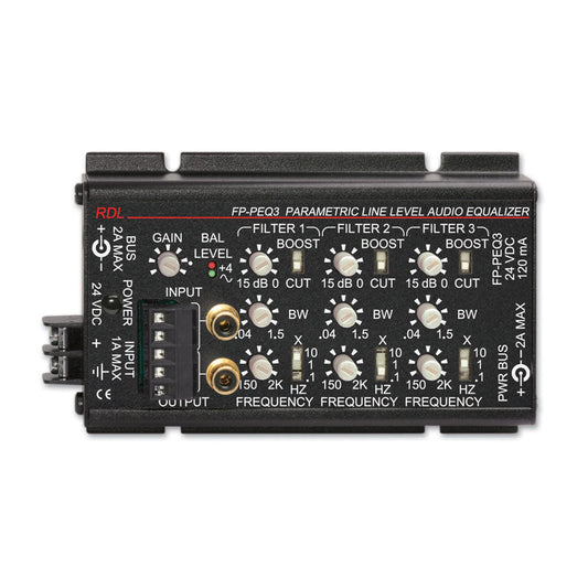 RDL FP-PEQ3 3 Band Parametric Equalizer - Terminal blocks & RCA jacks