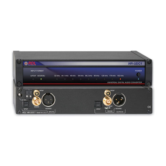 RDL HR-UDC1 Universal Digital Audio Converter - AES/EBU, coaxial or optical S/PDIF, AES-3ID