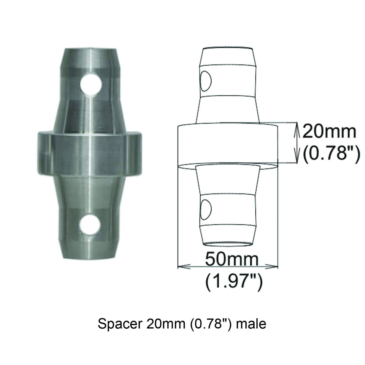 ProX XT Truss Spacer Male to Male Coupler For Truss | 20mm (0.78 in)