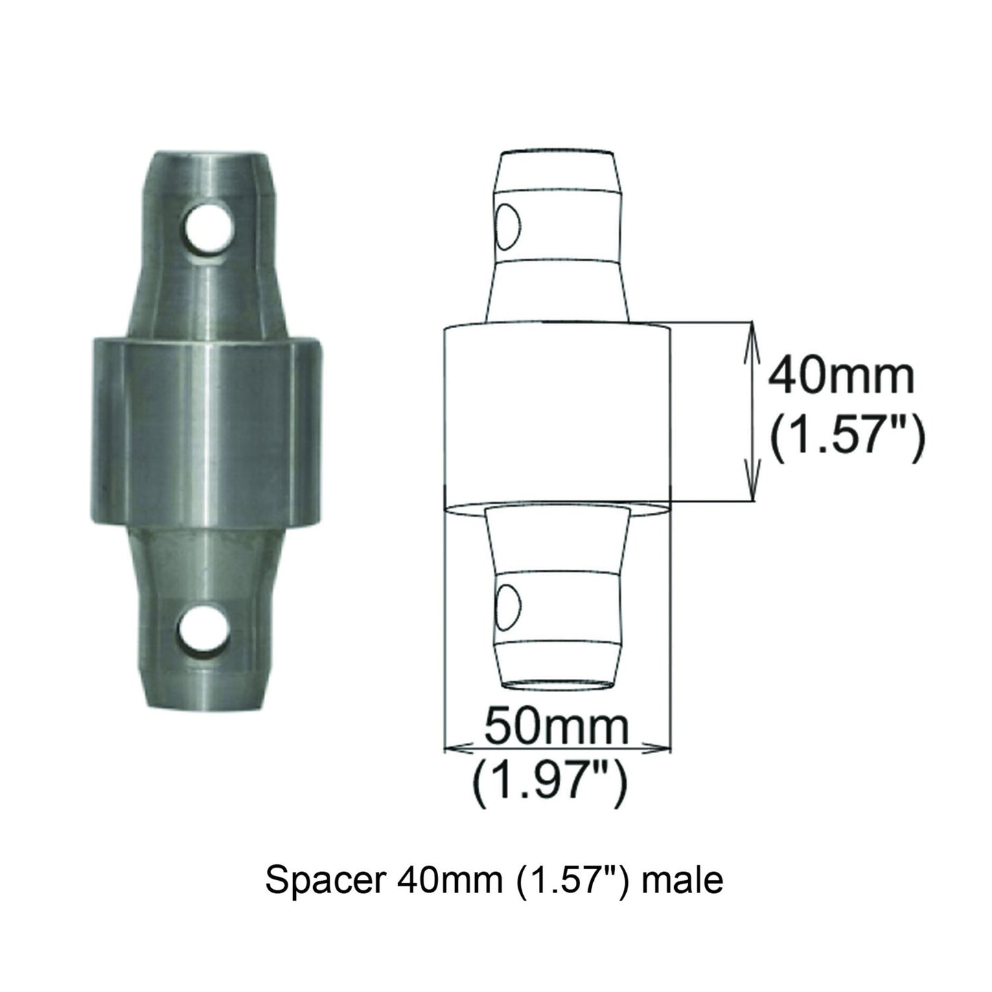 ProX XT Truss Spacer Male to Male Coupler For Truss | 40mm (1.57 in)