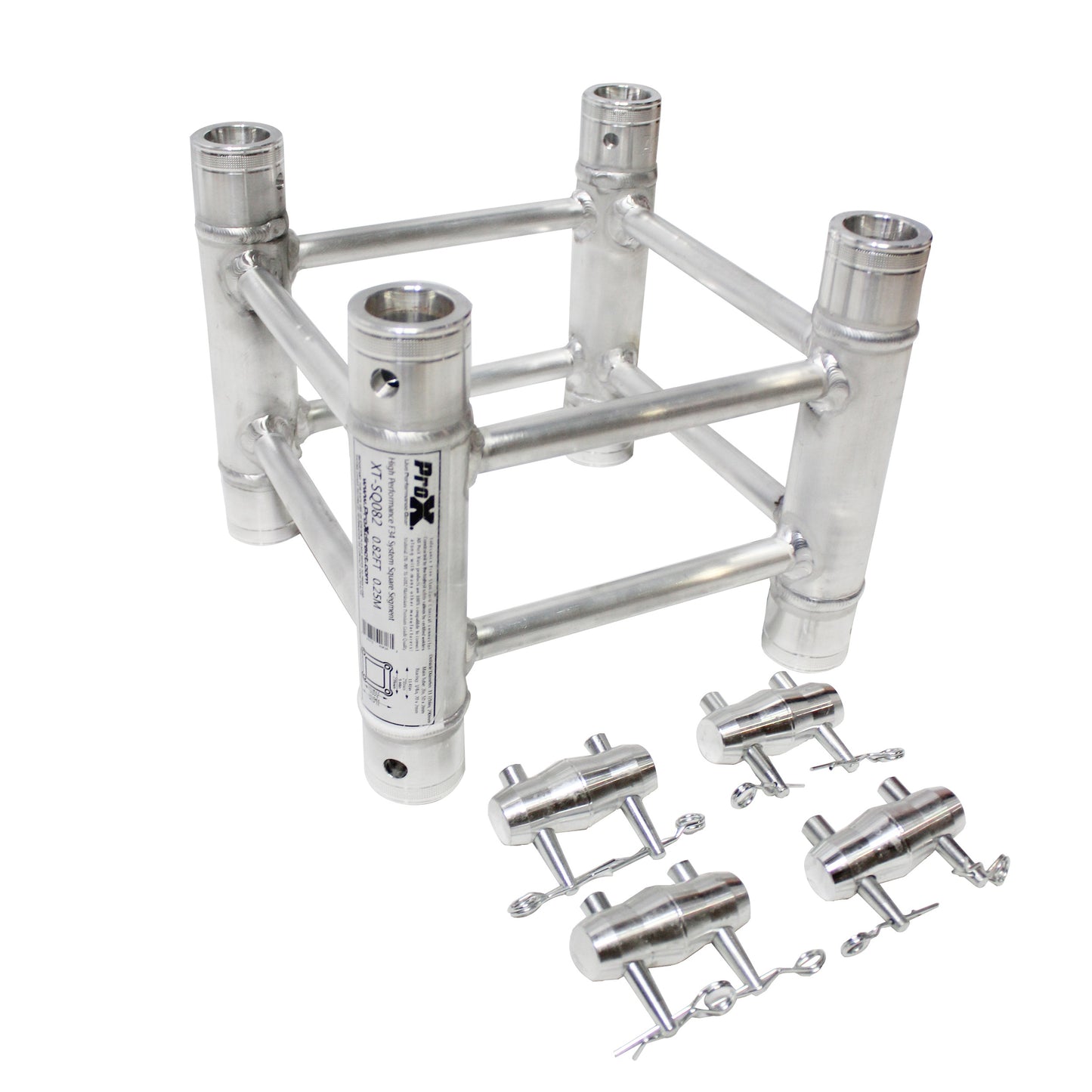 ProX XT F34 Square Truss Segment EN-AWT6 Aluminum With Conical Connector | 0.82 ft (0.25M)