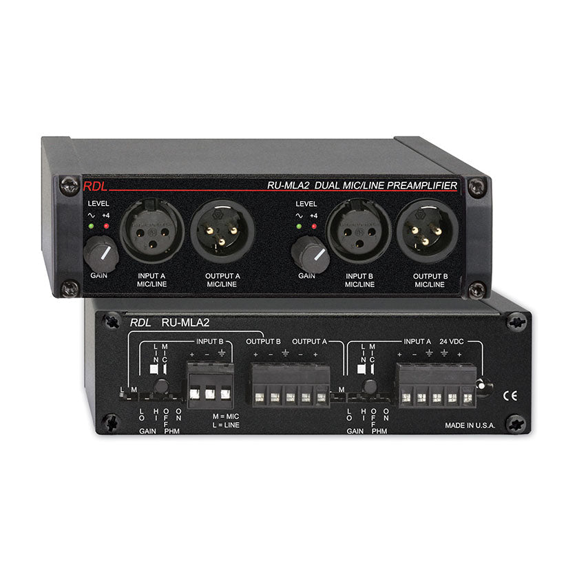 RDL RU-MLA2 Dual Microphone / Line Preamplifier
