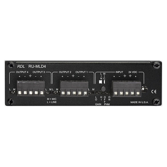 RDL RU-MLD4T Mic / Line Distribution Amplifier back