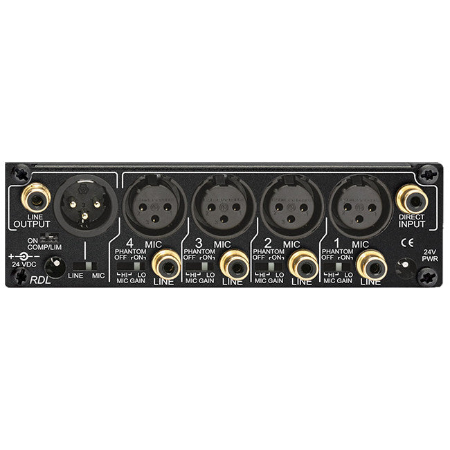 RDL RU-MX4 Professional 4 Input Mic / Line Mixer back