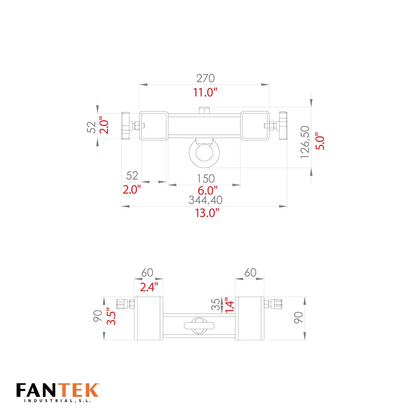 ProX XTF-ATF16PA FANTEK Line Array Adapter With Hanging Ring