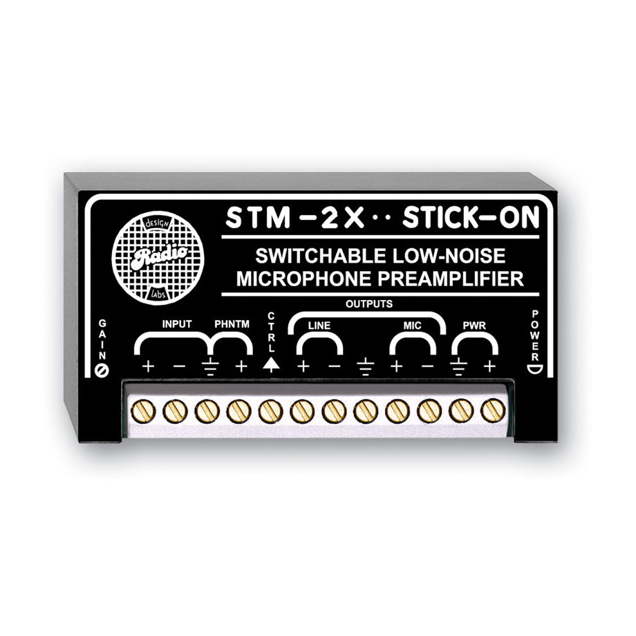 RDL STM-2X Switched Microphone Preamplifier - 35 to 65 dB Gain