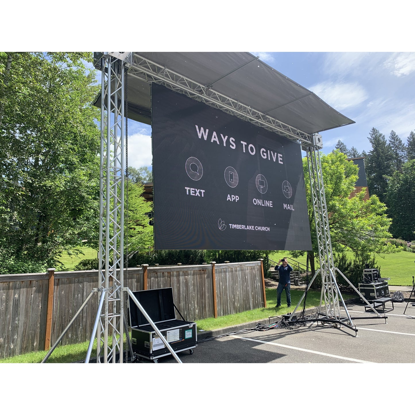 ProX LED Screen Display Panel Video Fly Wall Truss Ground Support System | 20 ft W x 23 ft H
