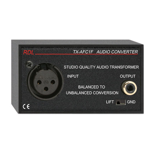 RDL TX-AFC1F Balanced to Unbalanced Audio Transformer - XLR, RCA
