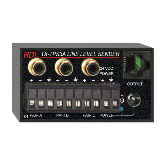 RDL TX-TPS3A Active Three-Pair Sender - Twisted Pair Format-A - Balanced line inputs