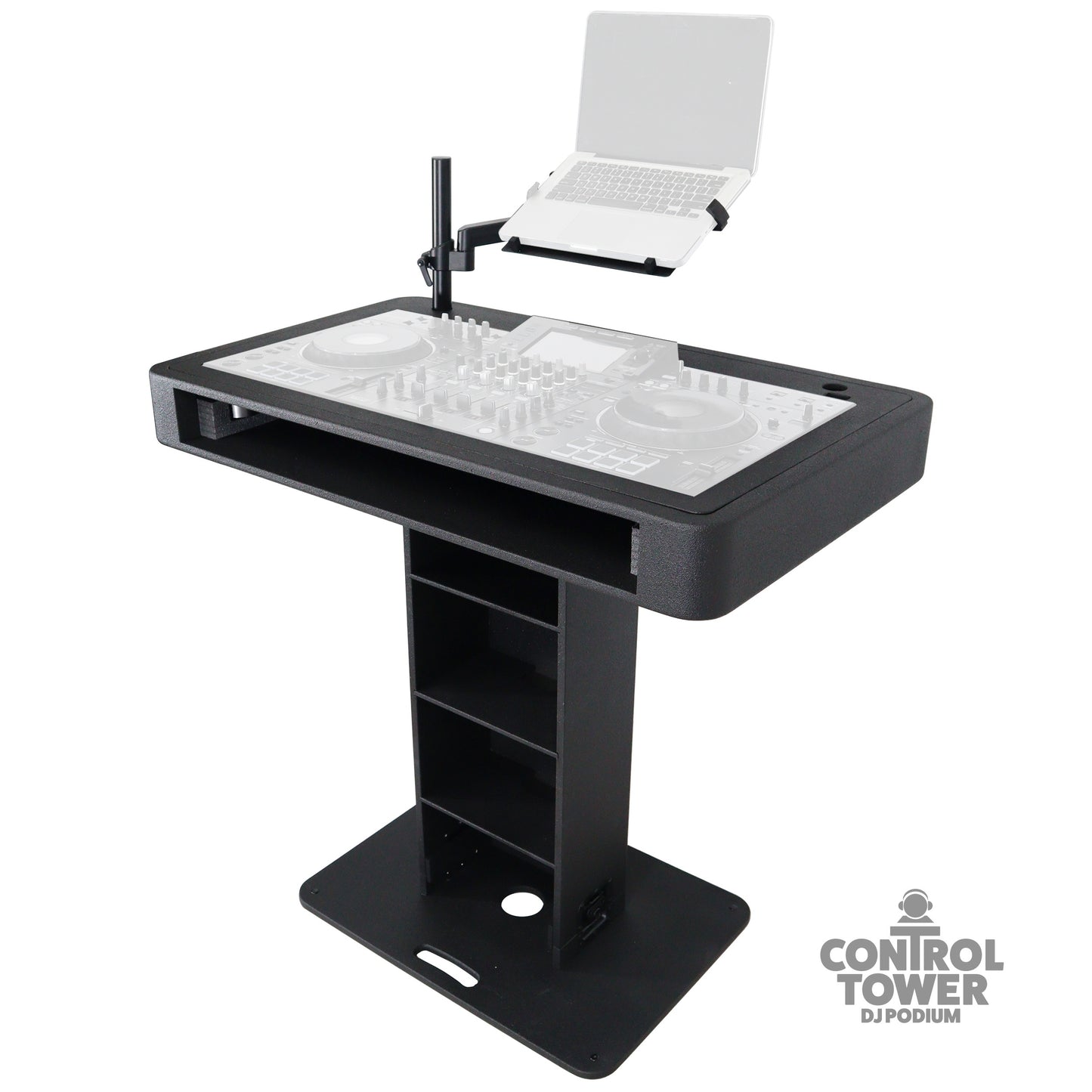 ProX Control Tower DJ Podium T-Shape Stand for Pioneer DDJ | Black | Without Road Case