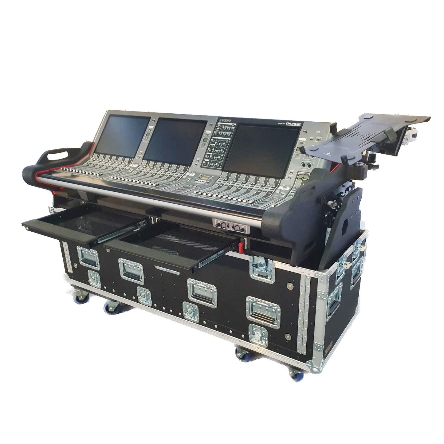 ProX Flip-Ready Hydraulic Console Case For Digital Audio Consoles | Yamaha RIVAGE PM5 | Detachable