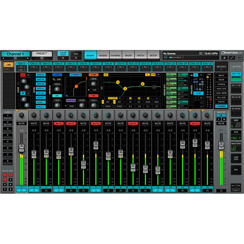 Waves eMotion LV1 16 16-Channel Live Digital Mixer 1