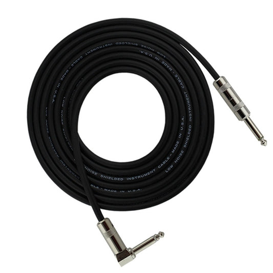 ProCo Sound StageMASTER instrument cable coiled with right angle and straight 1/4" plugs