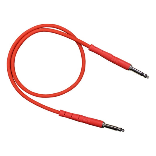 ProCo Sound StageMASTER TT cable in red, coiled with nickel-tipped bantam plugs