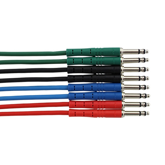 ProCo Sound StageMASTER TT cables fanned out showing eight color-coded TT bantam plug ends