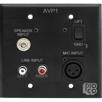 ProCo Sound A/V Interface Wallplate | Passive Volume | Black Anodized Aluminum