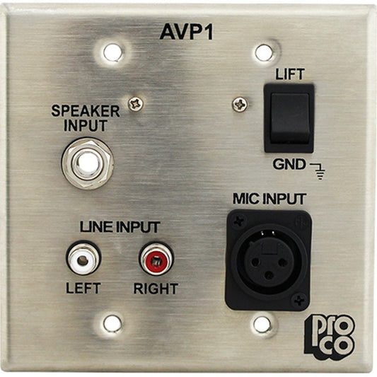 ProCo Sound A/V Interface Wallplate | Passive Volume | Stainless Steel
