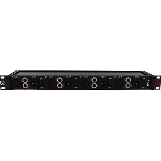 ProCo 4-channel isolation transformer front panel with line in, iso out and ground lift switches