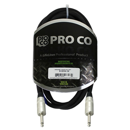 ProCo Sound Lifelines 10GA Speaker Cable with 1/4" Connectors | 3 ft
