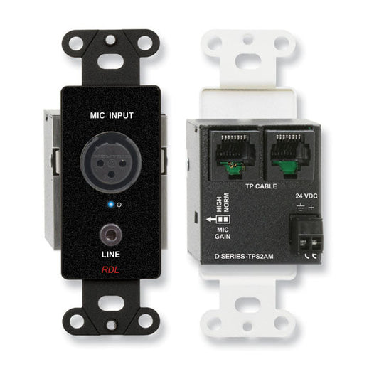 RDL DB-TPS2AM Active Two-Pair Sender - Twisted Pair Format-A - XLR microphone & stereo Mini-J+D653ack in