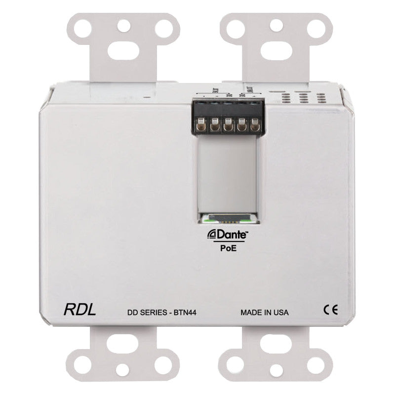 RDL DDS-BTN44 Dante Networked Wall-Mounted Audio Interface back