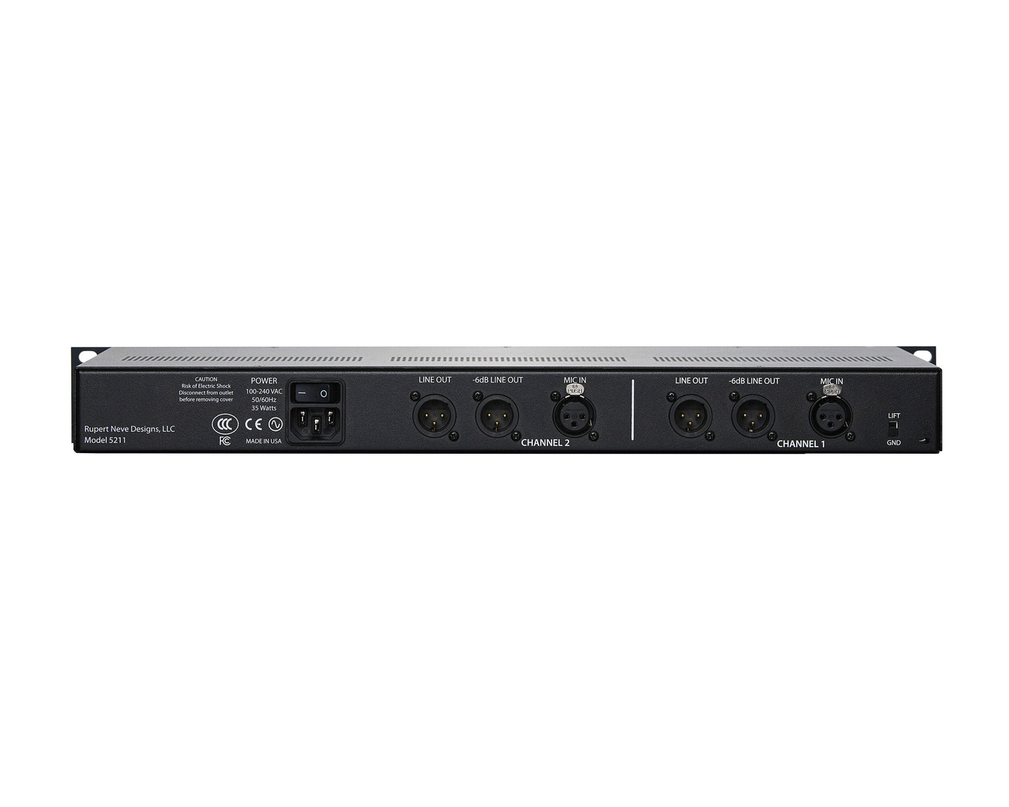 Rupert Neve 5211 2-Channel Mic Preamp back