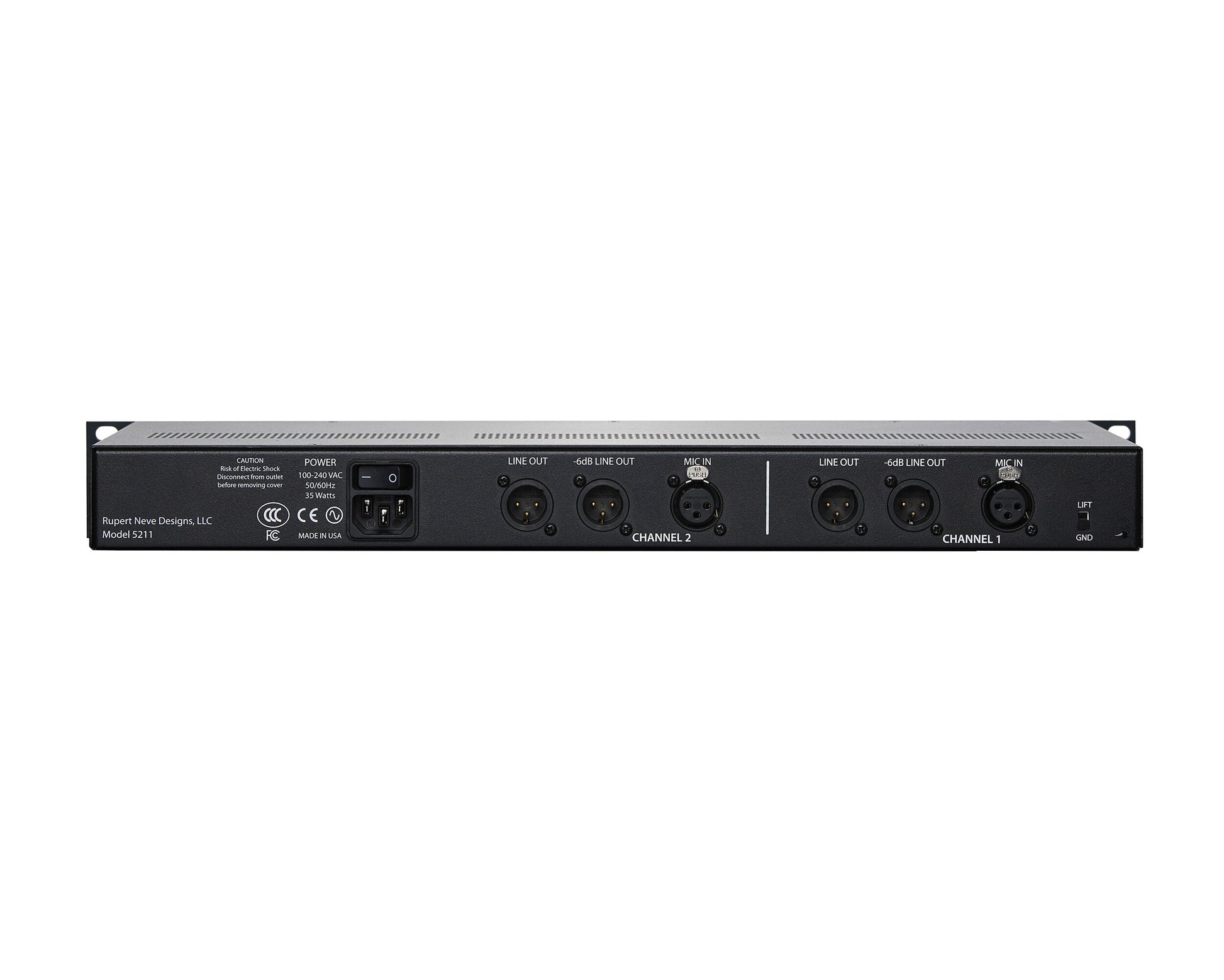 Rupert Neve 5211 2-Channel Mic Preamp back